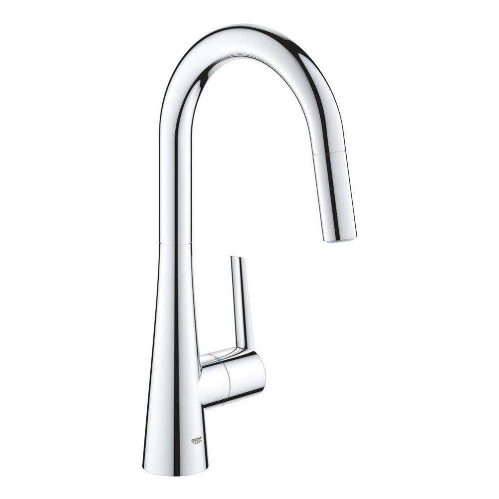 Grohe - Single-Handle Pull Down Kitchen Faucet Dual Spray 1.75 GPM - Chrome