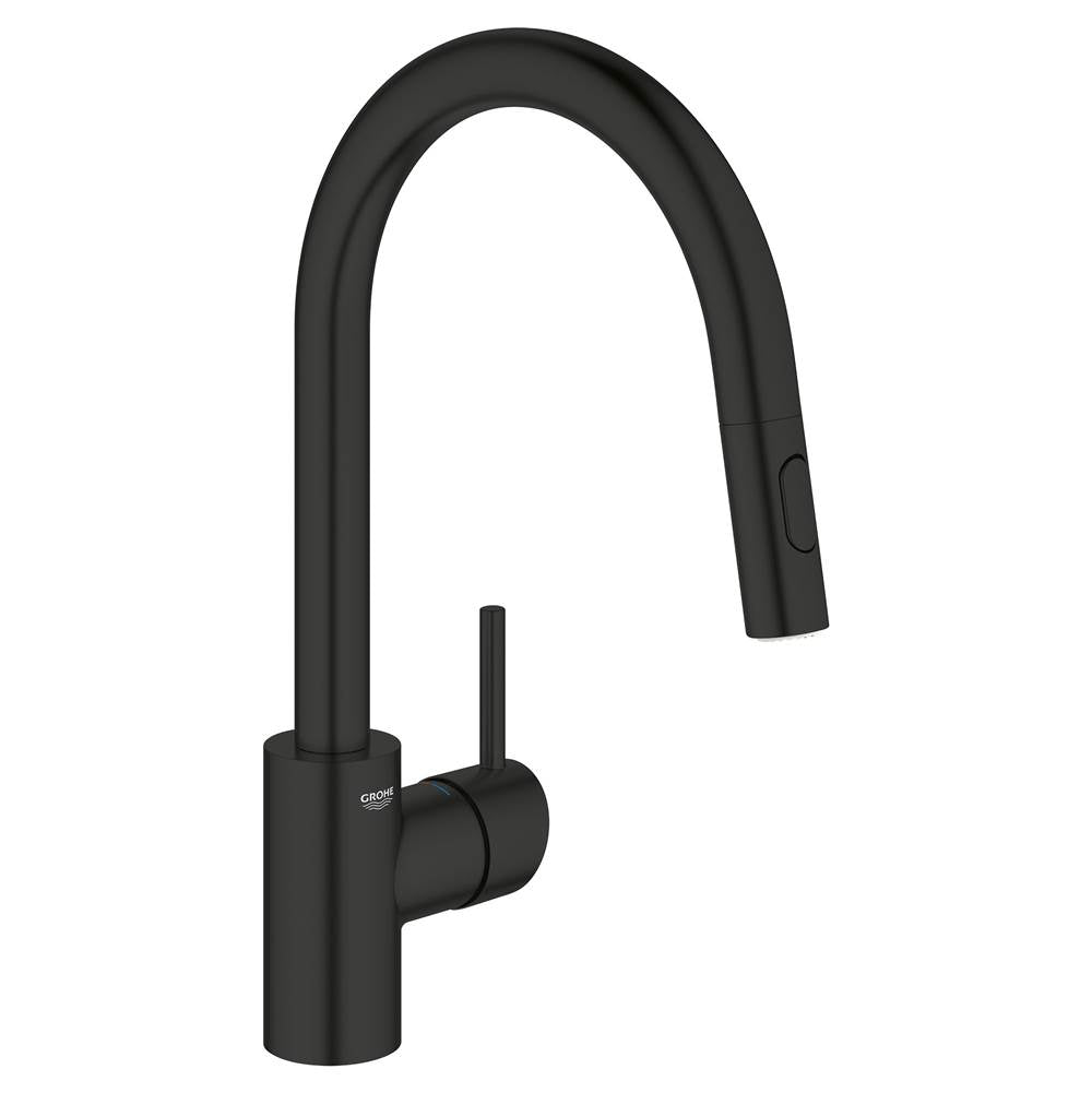 Grohe - Concetto Single-Handle Pull-Down Kitchen Faucet Dual Spray 1.75 GPM - Matte Black