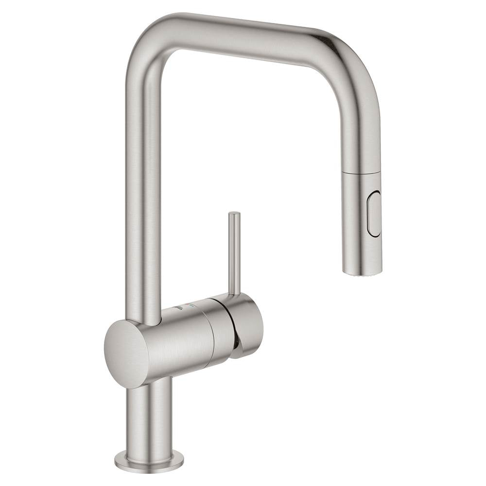 Grohe - Single-Handle Pull Down Kitchen Faucet Dual Spray 1.75 GPM - Supersteel
