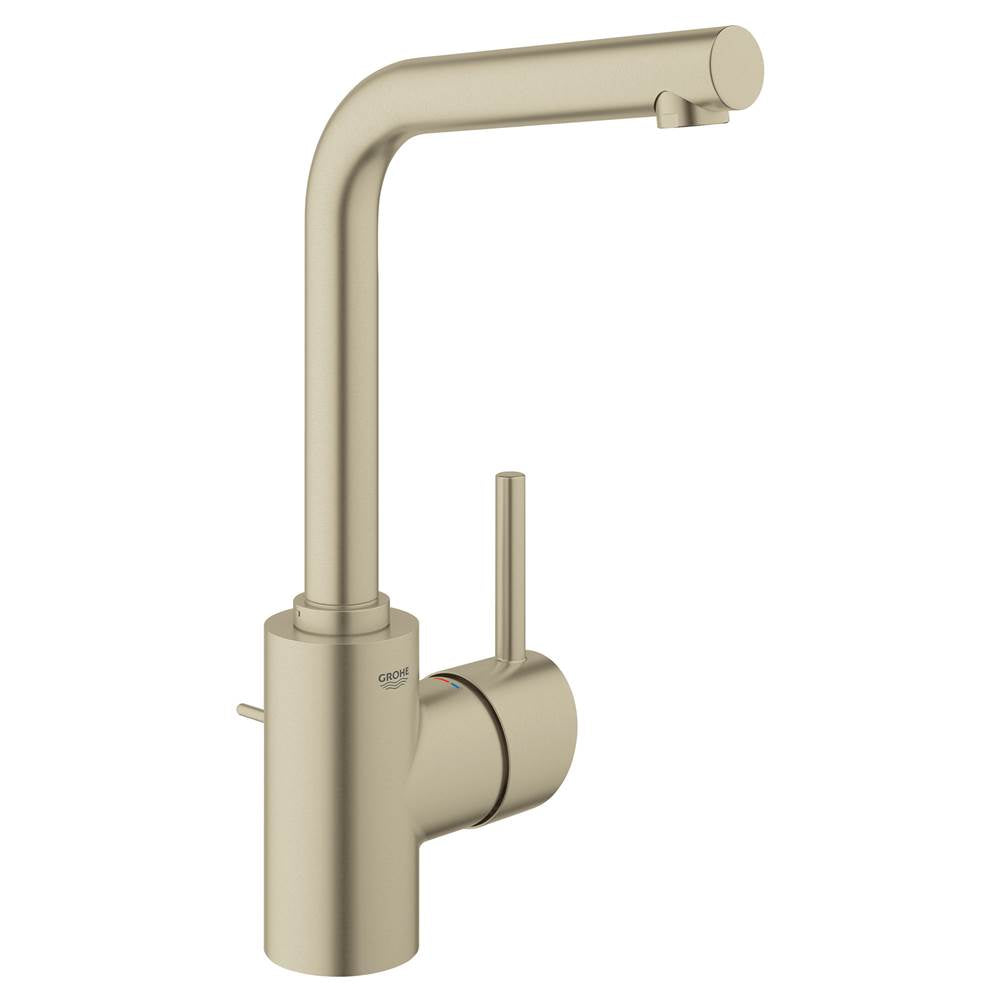 Grohe - Single Hole Single-Handle L-Size Bathroom Faucet 1.2 GPM - Brushed Nickel