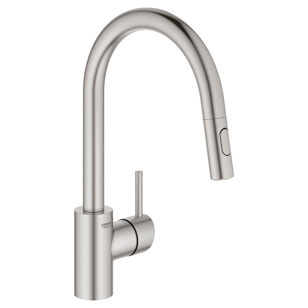 Grohe - Concetto Single-Handle Pull-Down Kitchen Faucet Dual Spray 1.75 GPM - Supersteel