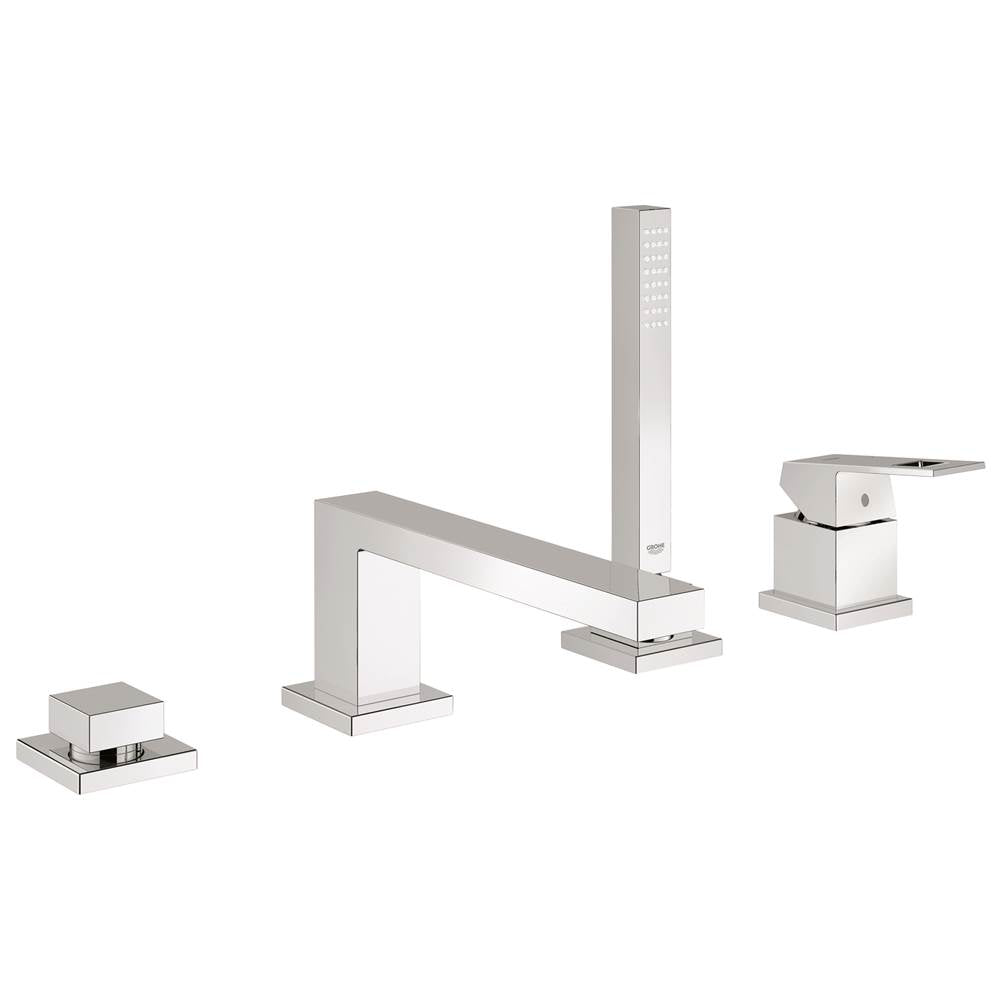 Grohe - 4-Hole Single-Handle Deck Mount Roman Tub Faucet with 1.75 GPM Hand Shower - Chrome