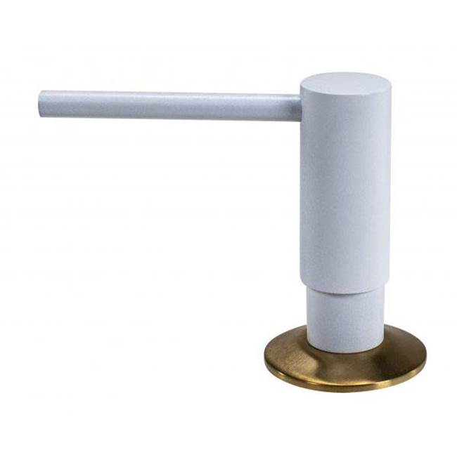 Hamat - Soap Dispenser with Pump and Bottle in Matte Gold and Matte White - Matte Gold and Matte White