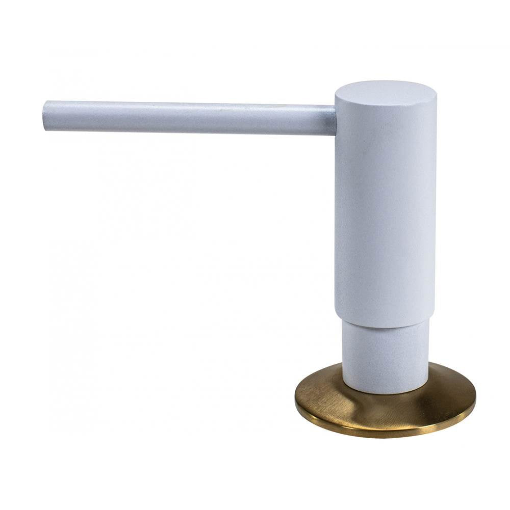 Hamat - Soap Dispenser with Pump and Bottle in Matte White and Gold - Matte White and Gold
