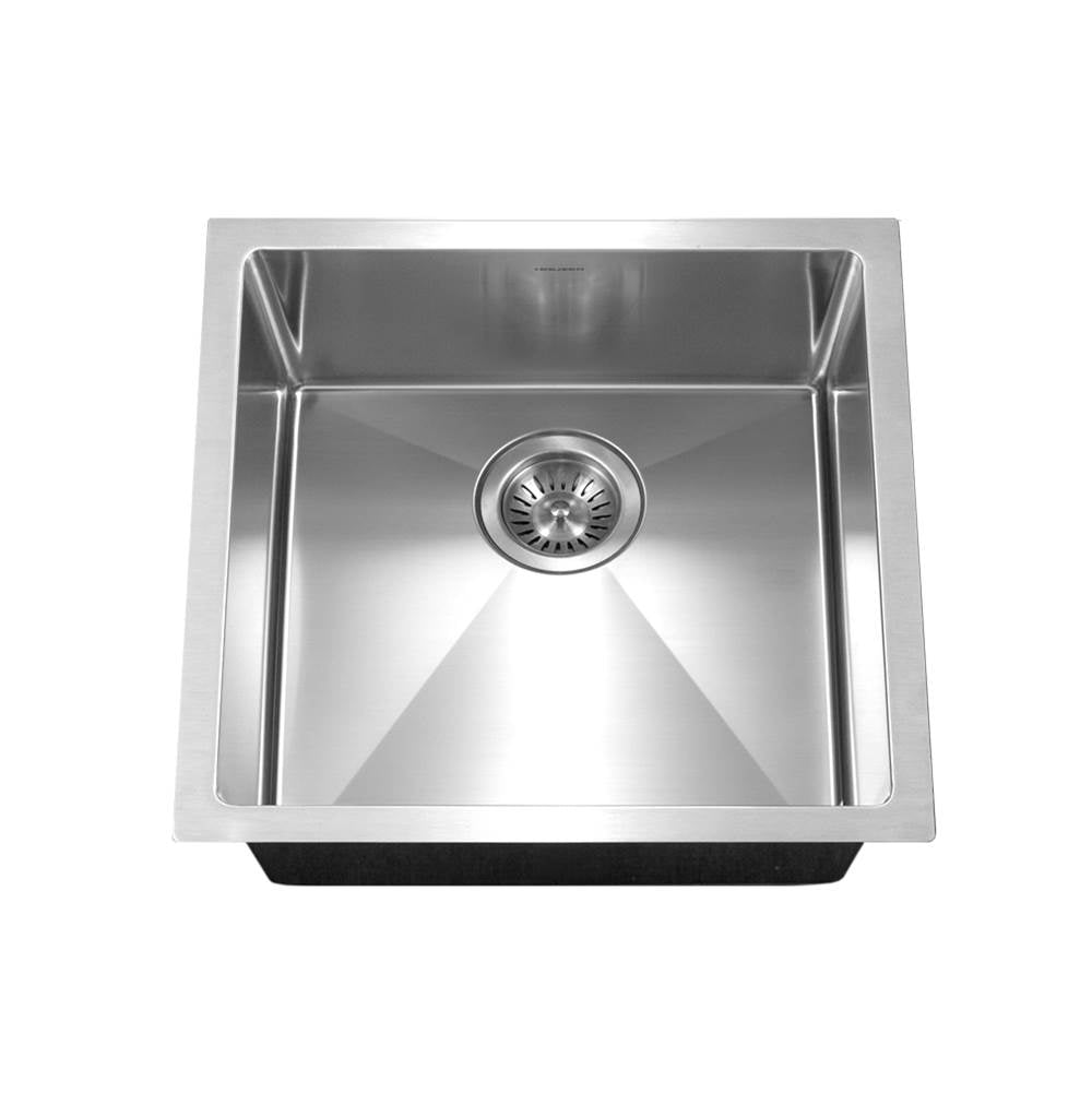 Hamat - Axiom 17'' ADA 10mm Radius Undermount Stainless Steel Sink, 6'' Depth - Stainless Steel