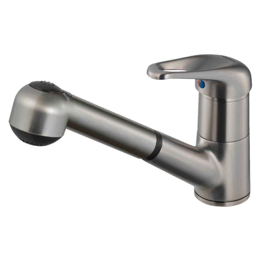 Hamat - Allegro Dual Function Pull Out Kitchen Faucet in Brushed Nickel - Brushed Nickel