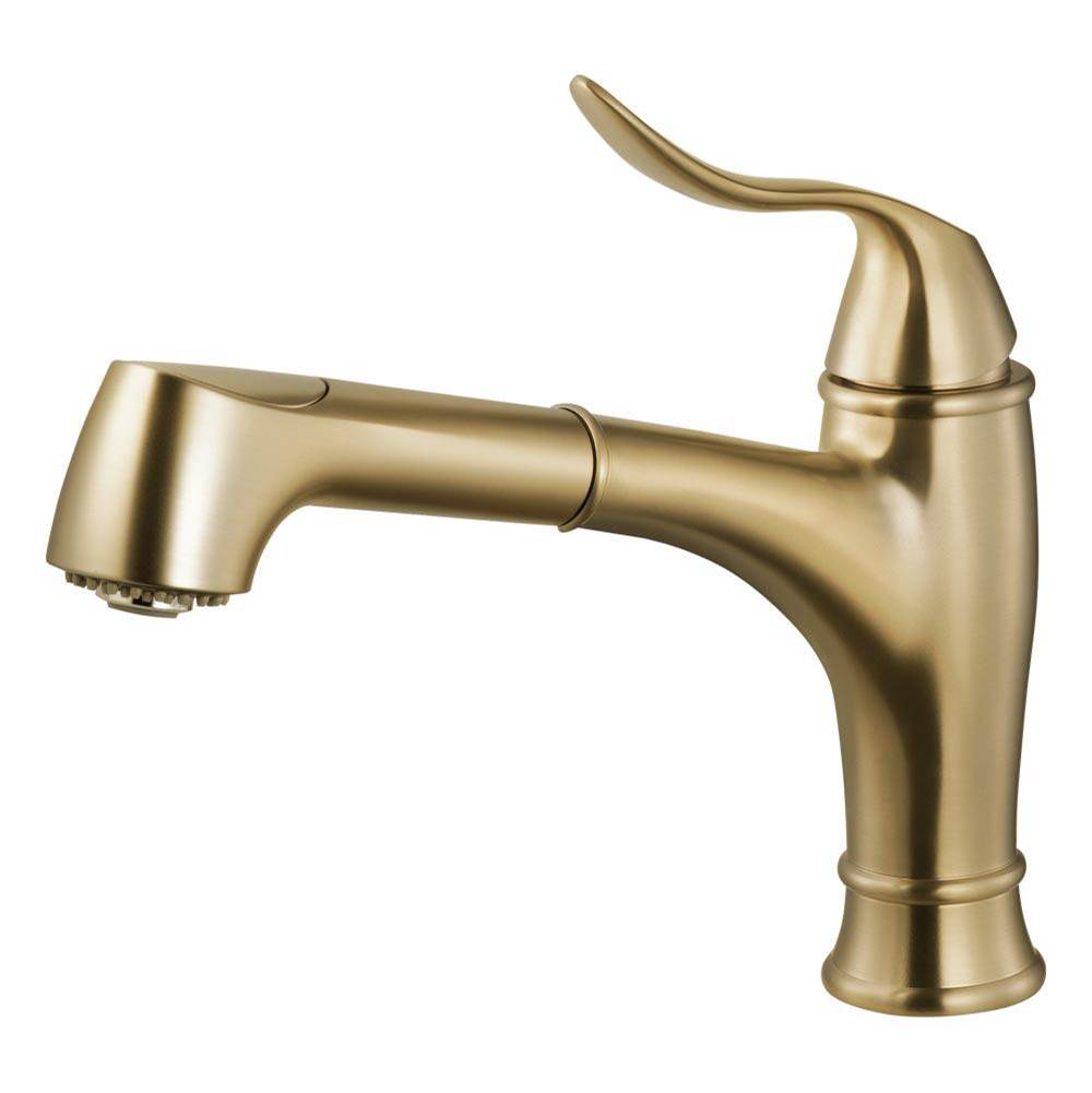 Hamat - Ariana Dual Function Pull Out Kitchen Faucet in Brushed Brass - Brushed Brass