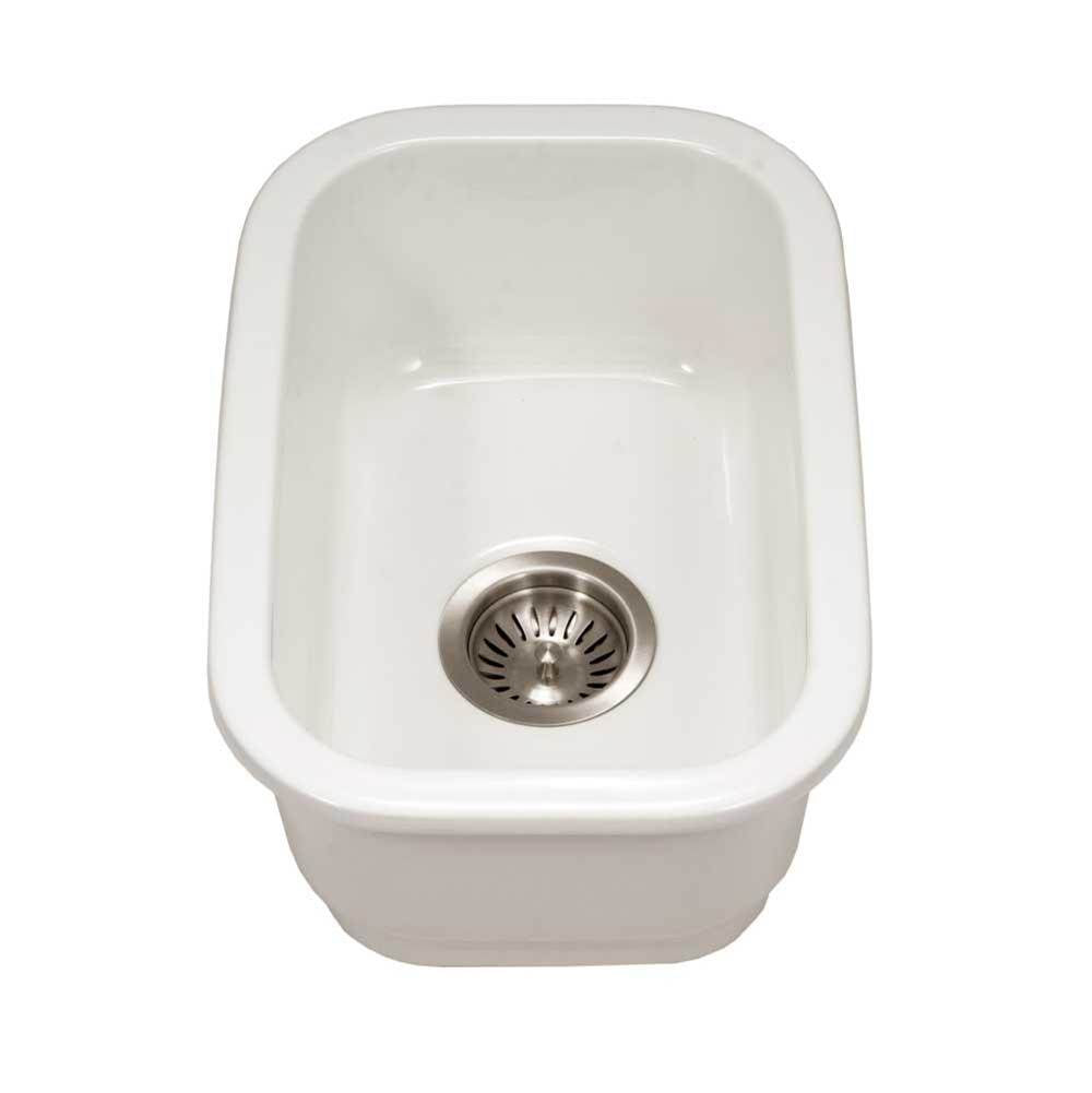 Hamat - Chelsea 13'' Undermount Fireclay Bar Sink, White - White