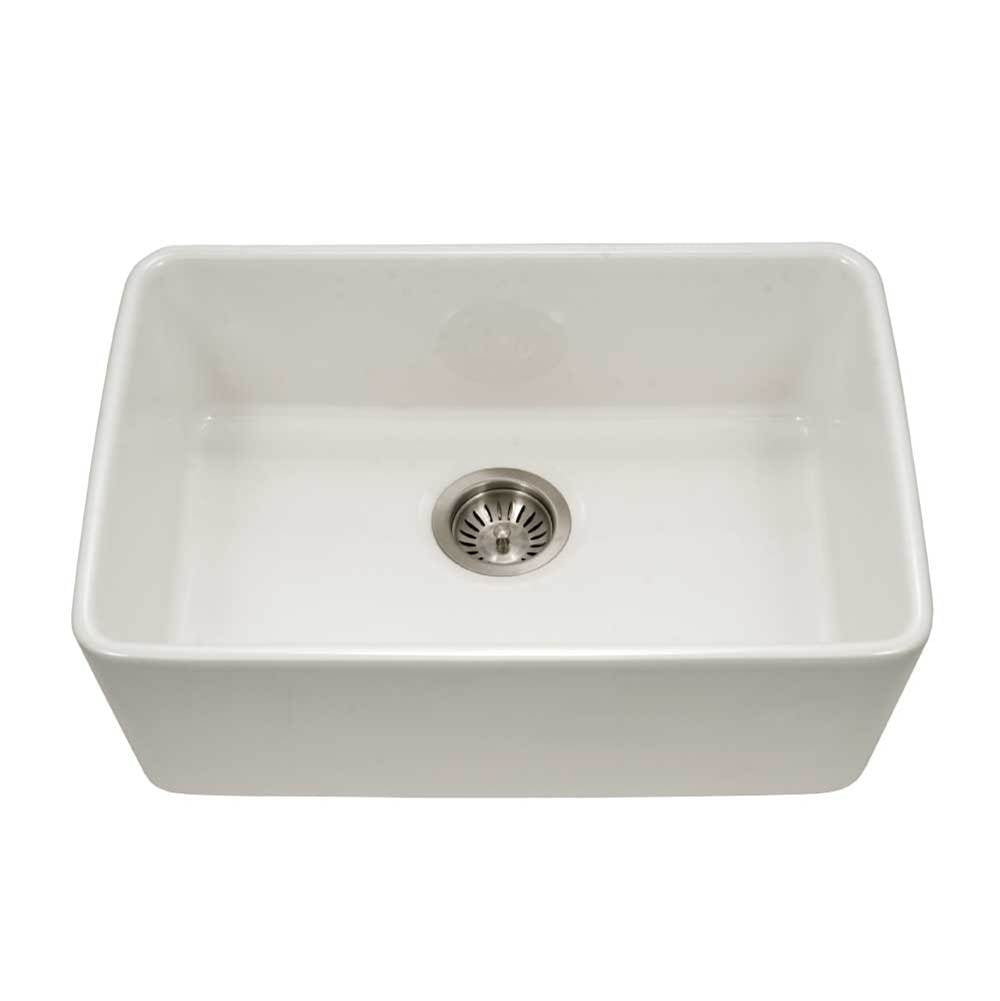 Hamat - Chelsea 24'' Undermount Fireclay Single Bowl Kitchen Sink, Biscuit - Biscuit
