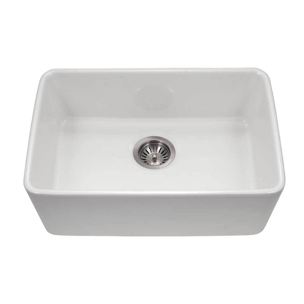 Hamat - Chelsea 24'' Undermount Fireclay Single Bowl Kitchen Sink, White - Kitchen Sink, White