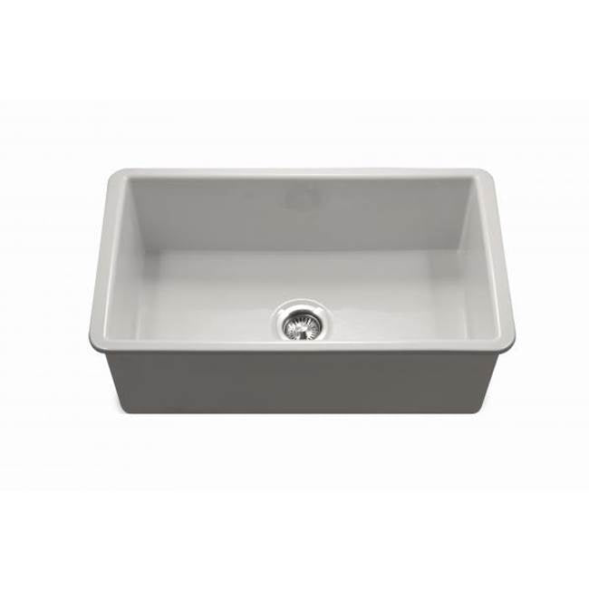 Hamat - Chelsea 32'' Undermount Fireclay Single Bowl Kitchen Sink, Biscuit - Biscuit