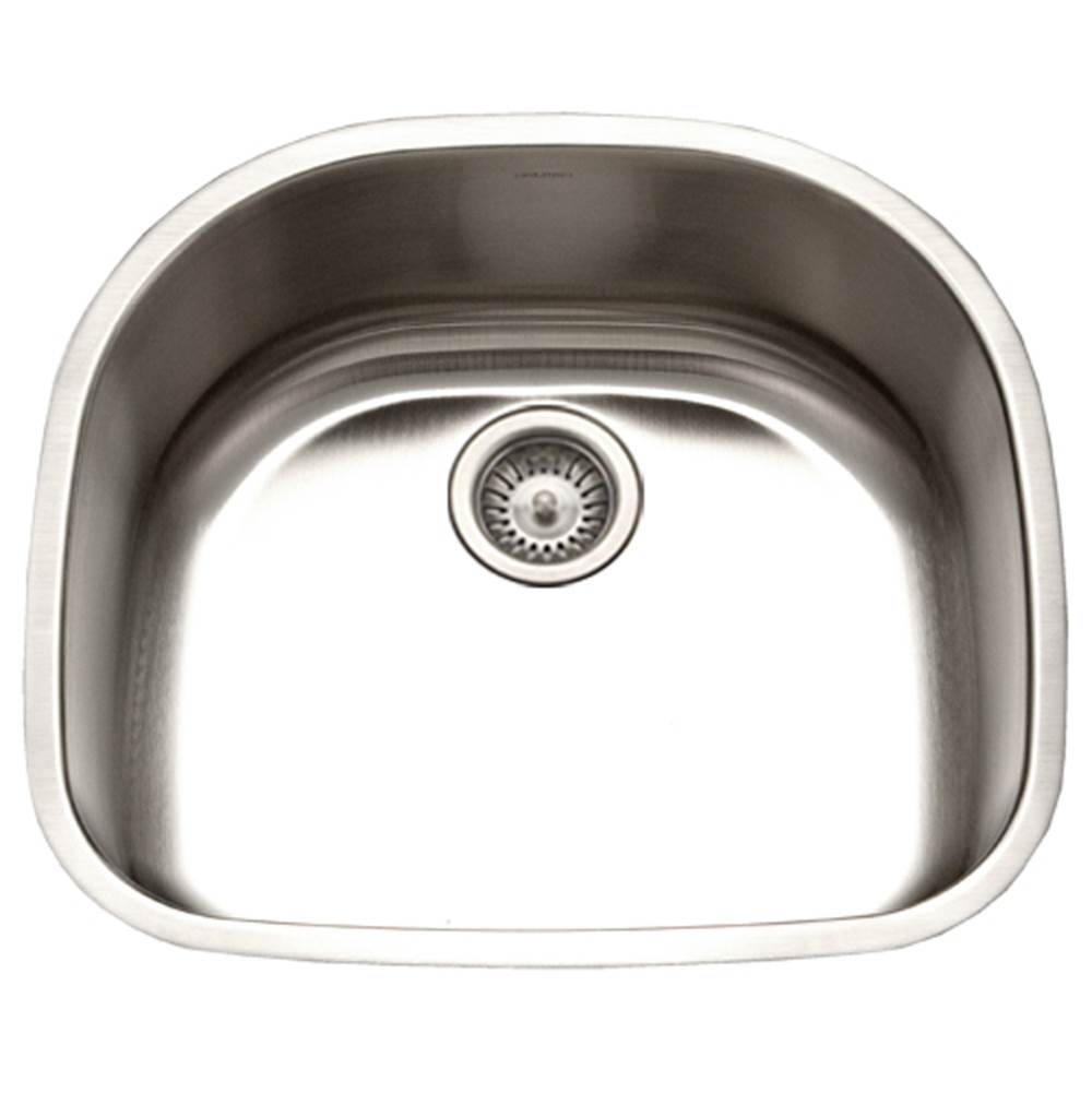 Hamat - Enterprise 24'' Undermount Stainless Steel Single D Bowl Kitchen Sink, 18 Gauge - Stainless Steel