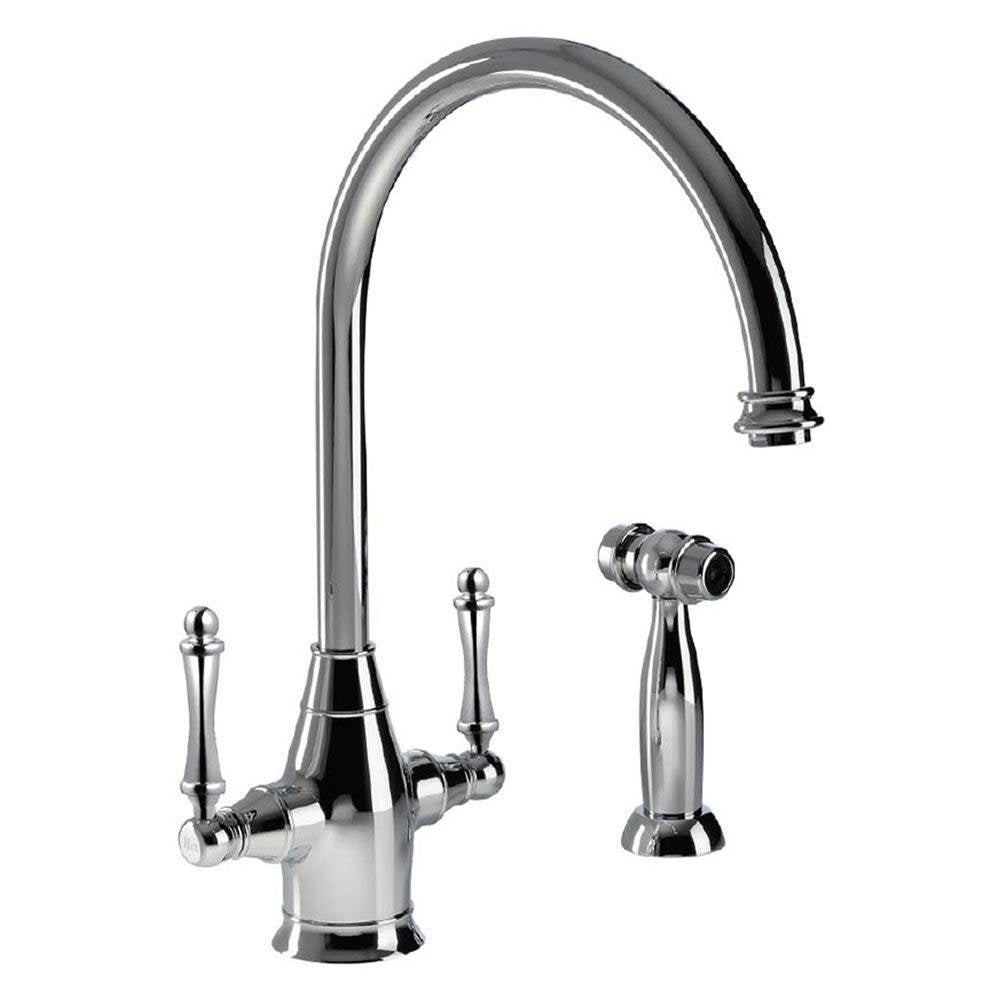 Hamat - Exeter Traditional Brass Faucet with Side Spray in Polished Chrome - Polished Chrome