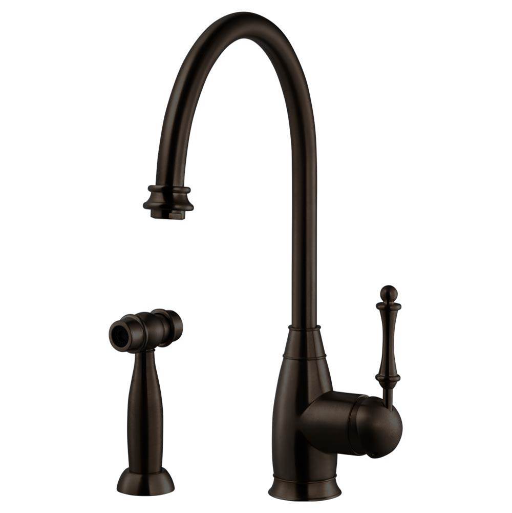 Hamat - Exeter Traditional Brass Single Lever Faucet with Side Spray in Oil Rubbed Bronze - Oil Rubbed Bronze