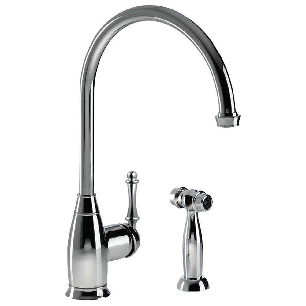 Hamat - Exeter Traditional Brass Single Lever Faucet with Side Spray in Polished Chrome - Polished Chrome