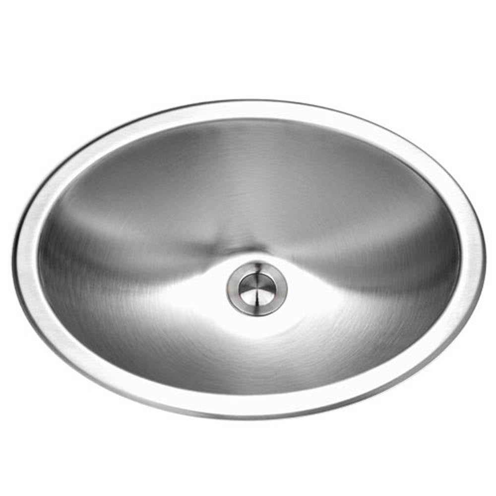 Hamat - Halo 18'' Undermount Stainless Steel Oval Bowl Lavatory Sink - Stainless Steel