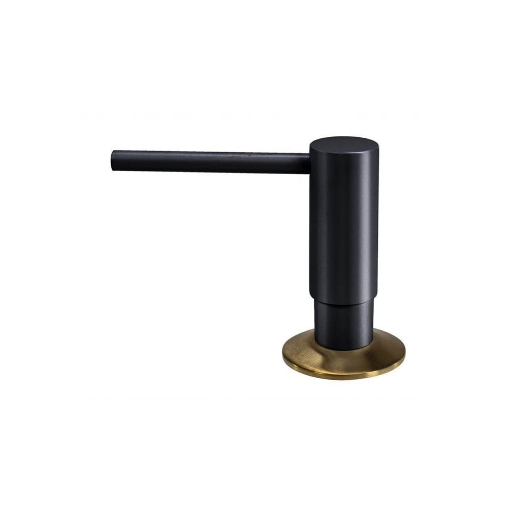 Hamat - Soap Dispenser with Pump and Bottle in Matte Black and Matte Gold - Matte Black and Matte Gold