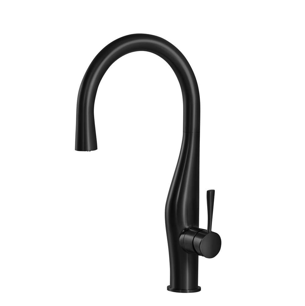 Hamat - Imagine Dual Function Hidden Pull Down Kitchen Faucet in Matte Black - Matte Black