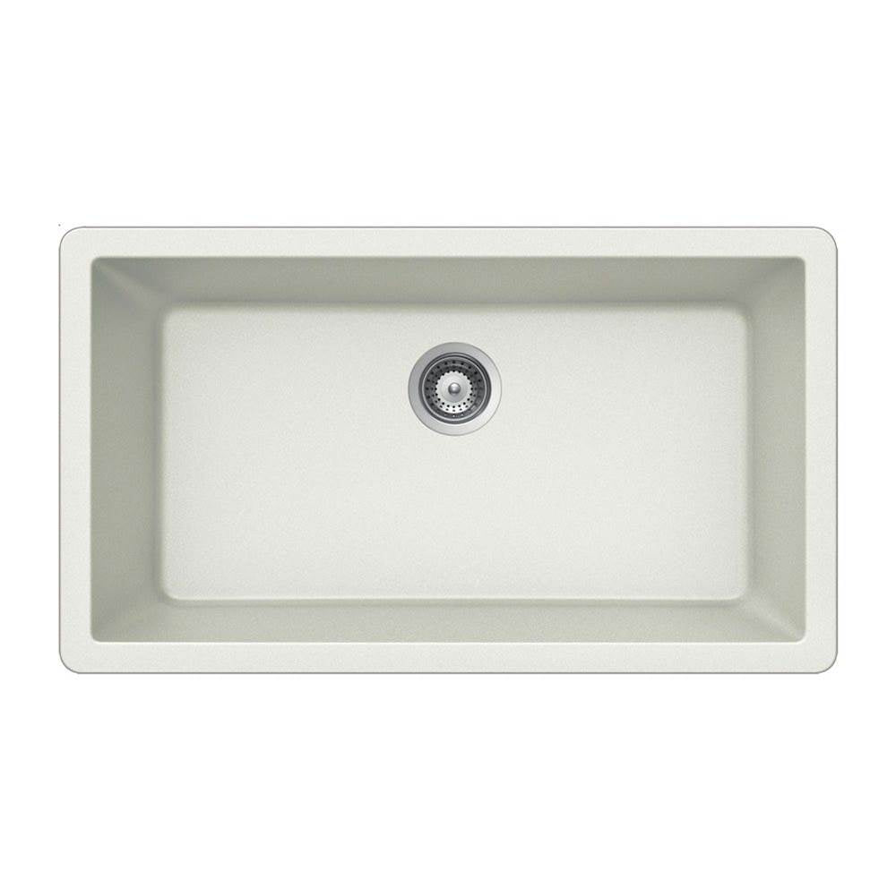 Hamat - SiOStone 33'' Granite Undermount Large Single Bowl Kitchen Sink, Taupe - Taupe