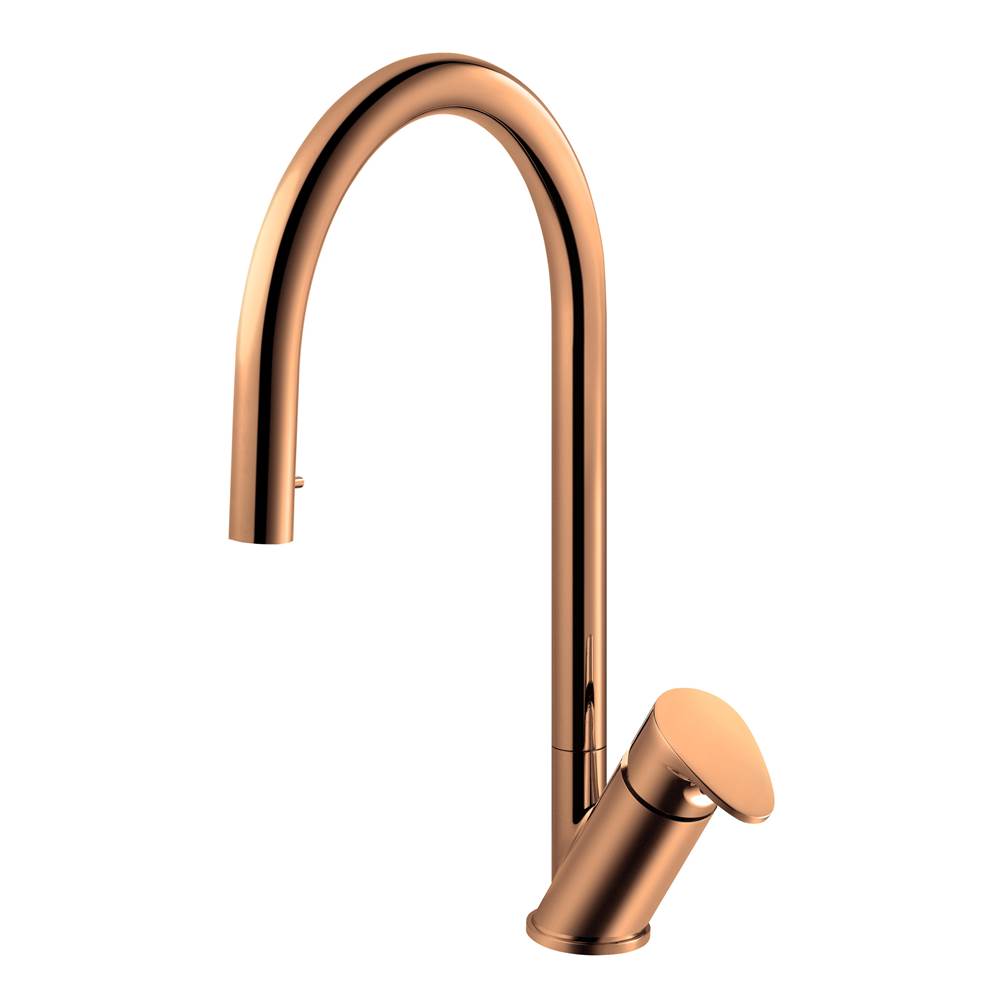 Hamat - Wave Single Function Hidden Pull Down Kitchen Faucet in Rose Gold - Rose Gold