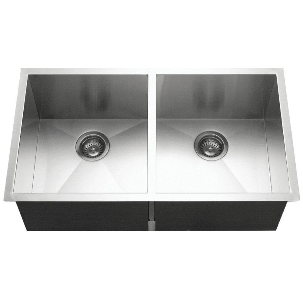 Hamat - Prizm 33'' ADA Zero Radius Undermount Stainless Steel Sink, 5-1/2'' Depth - Stainless Steel