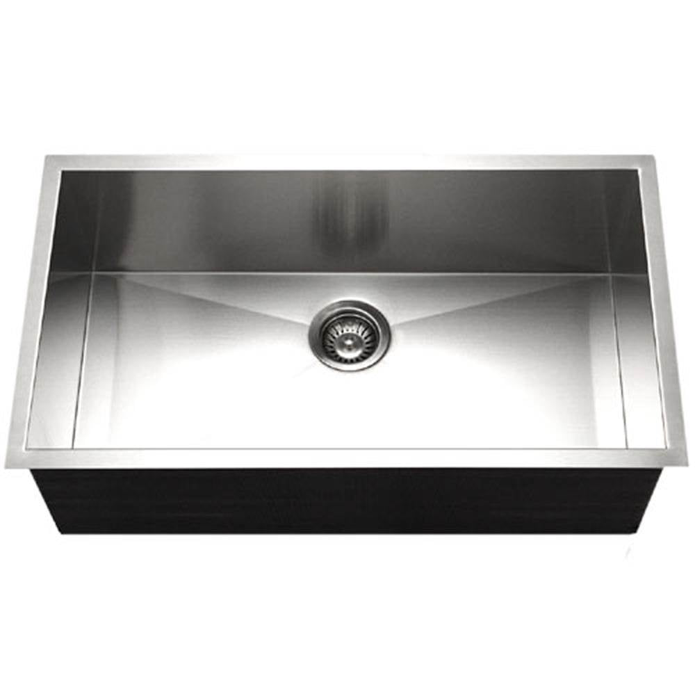 Hamat - Prizm 32'' Undermount Large Single Bowl Kitchen Sink - Stainless Steel