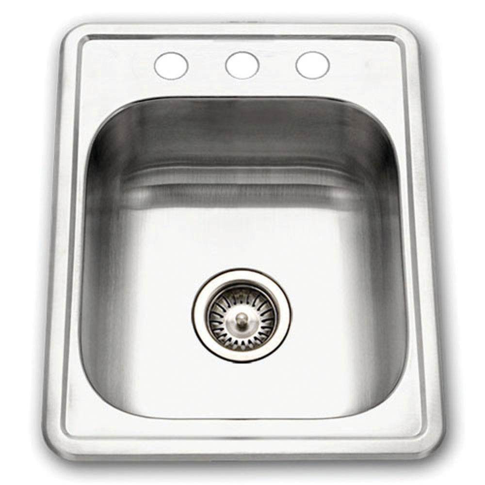 Hamat - Revive 17'' ADA Topmount Stainless Steel 3-hole Bar/Prep Sink, Bulk Pack - Stainless Steel
