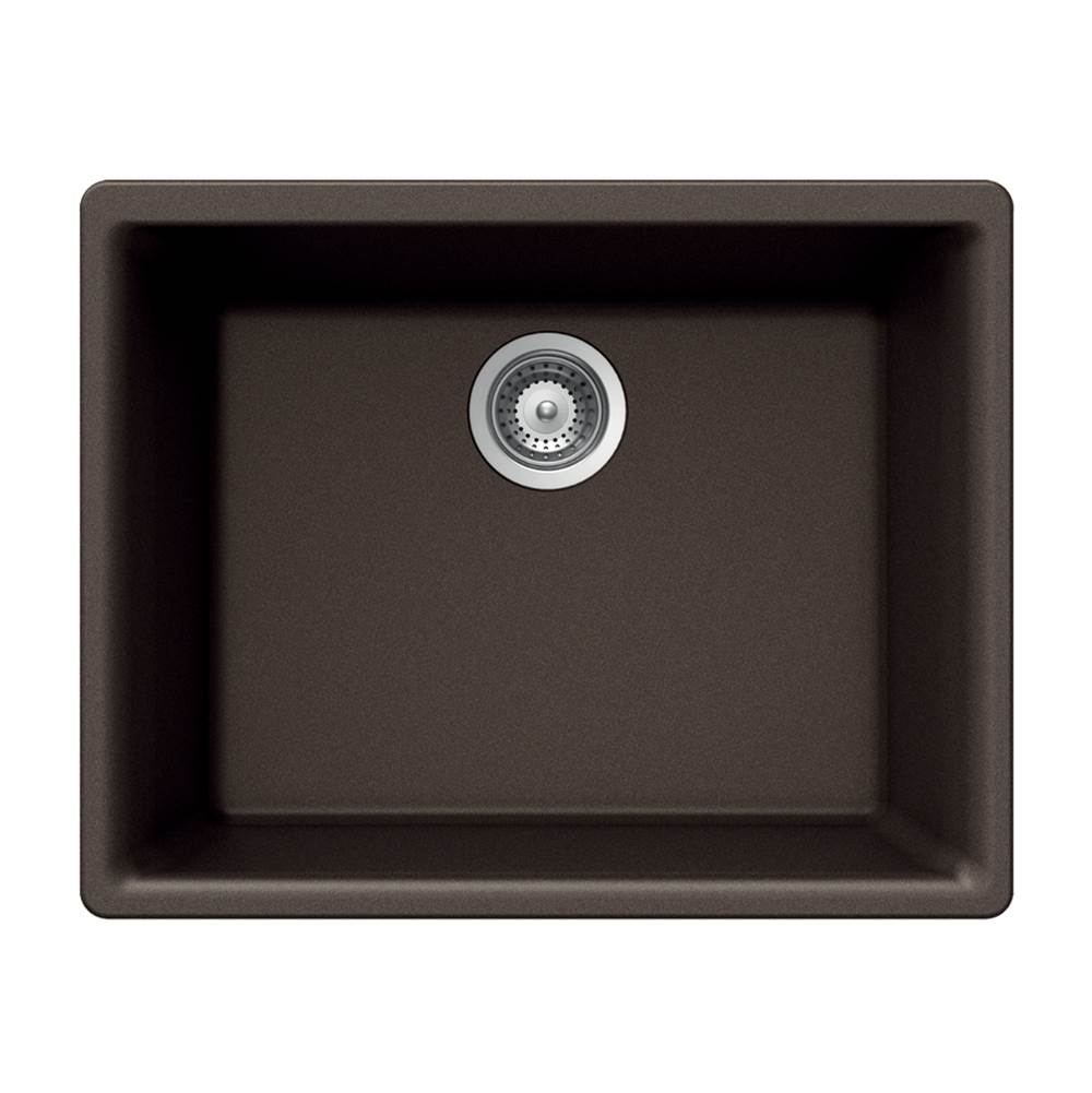 Hamat - SiOStone 24'' Granite Undermount Single Bowl Kitchen Sink, Mocha - Mocha