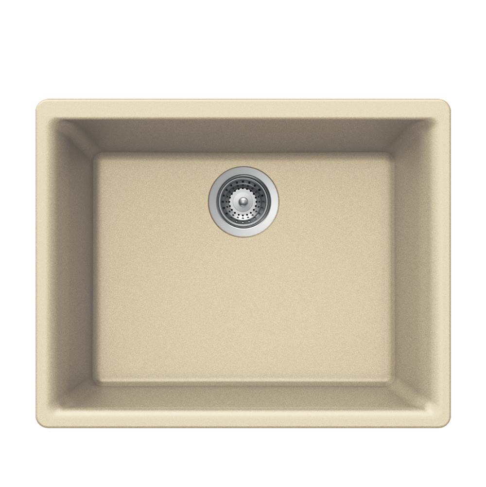 Hamat - SiOStone 24'' Granite Undermount Single Bowl Kitchen Sink, Sand - Sand
