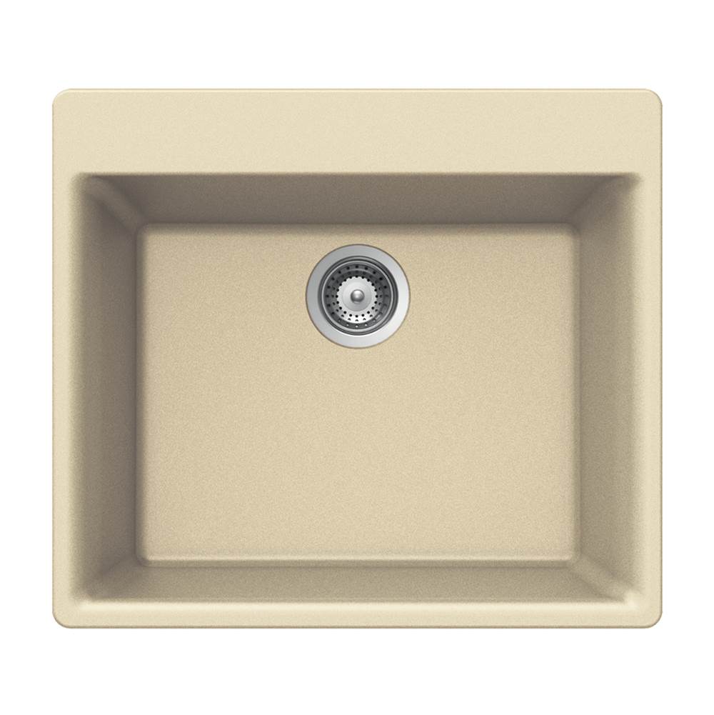 Hamat - SiOStone 24'' Granite Topmount Single Bowl Kitchen Sink, Sand - Sand