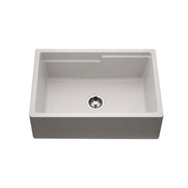 Hamat - SiOStone 30'' Granite Apron-Front Workstation Kitchen Sink, Slate - Slate