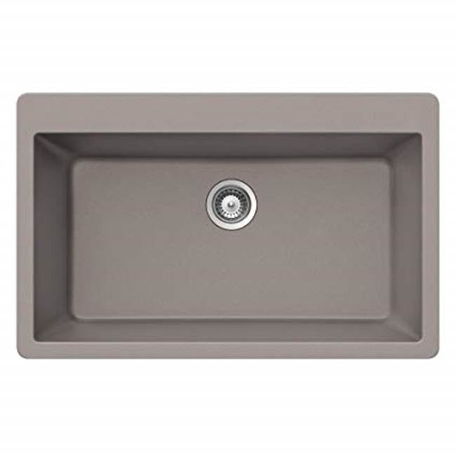 Hamat - SiOStone 33'' Granite Topmount Large Single Bowl Kitchen Sink, Taupe - Taupe