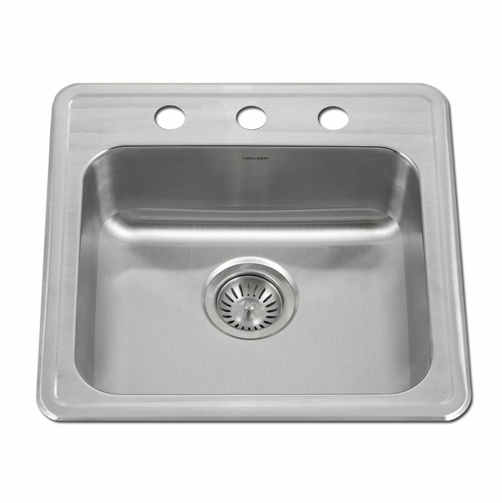 Hamat - Revive 19'' ADA Topmount Stainless Steel 3-hole Sink, 5'' Depth - Stainless Steel