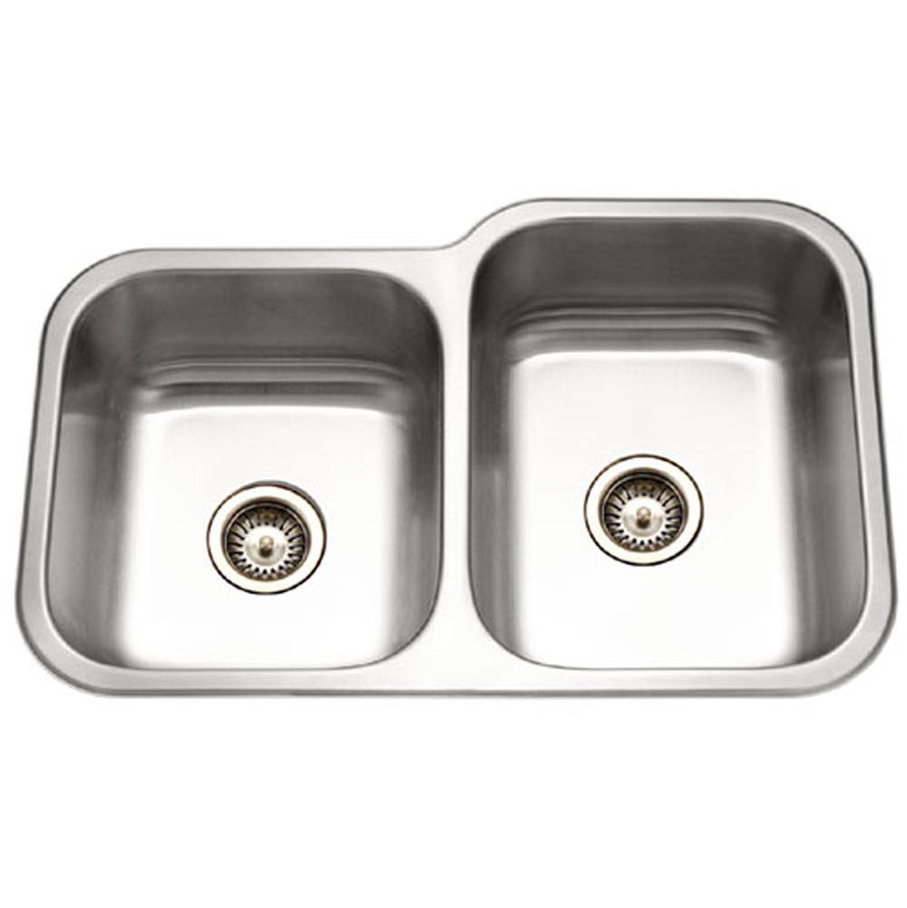 Hamat - Vitality 32'' Undermount Stainless Steel 40/60 Double Bowl Kitchen Sink, Small bowl left - Stainless Steel