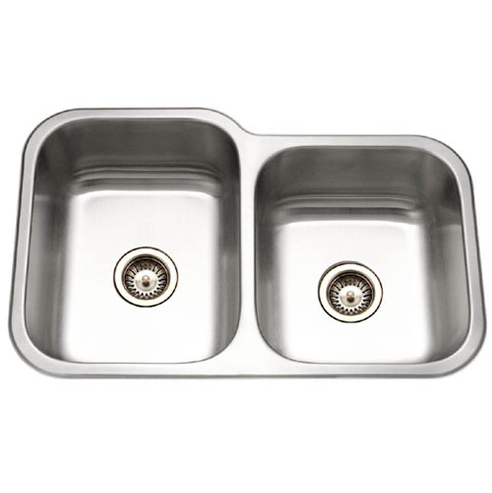 Hamat - Vitality 32'' Undermount Stainless Steel 60/40 Double Bowl Kitchen Sink, Small bowl Right - Stainless Steel