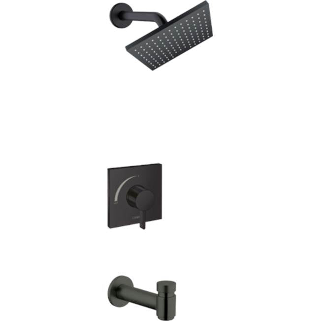 Hansgrohe - Vernis Shape Pressure Balance Tub/Shower Set, 1.75 GPM in Matte Black - Matte Black
