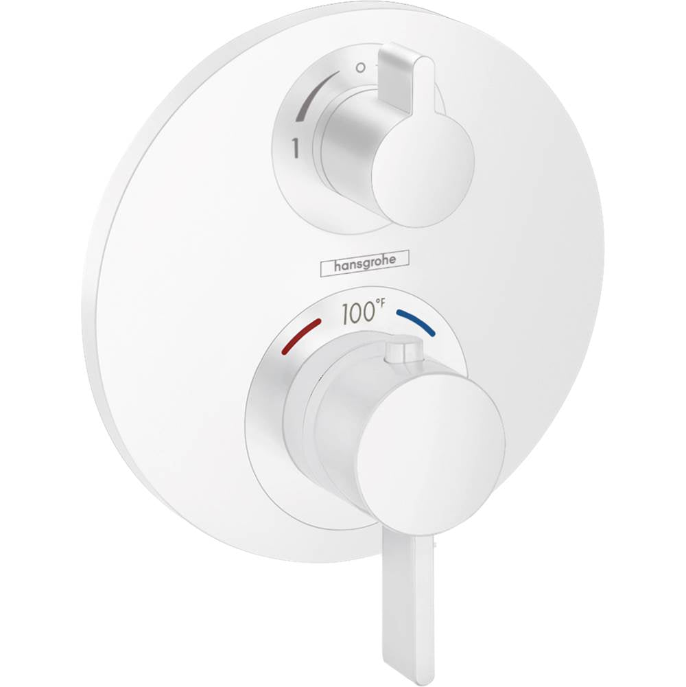 Hansgrohe - Ecostat S Thermostatic Trim with Volume Control and Diverter in Matte White - Matte White