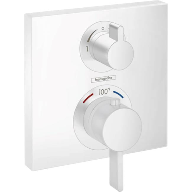 Hansgrohe - Ecostat Square Thermostatic Trim with Volume Control in Matte White - Matte White