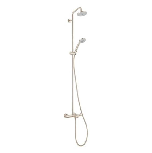 Hansgrohe - Croma Showerpipe 150 1-Jet with Tub Filler, 2.0 GPM in Brushed Nickel - Brushed Nickel