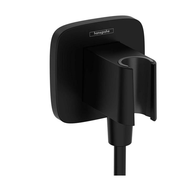 Hansgrohe - FixFit Q Wall Outlet with Handshower Holder in Matte Black - Matte Black