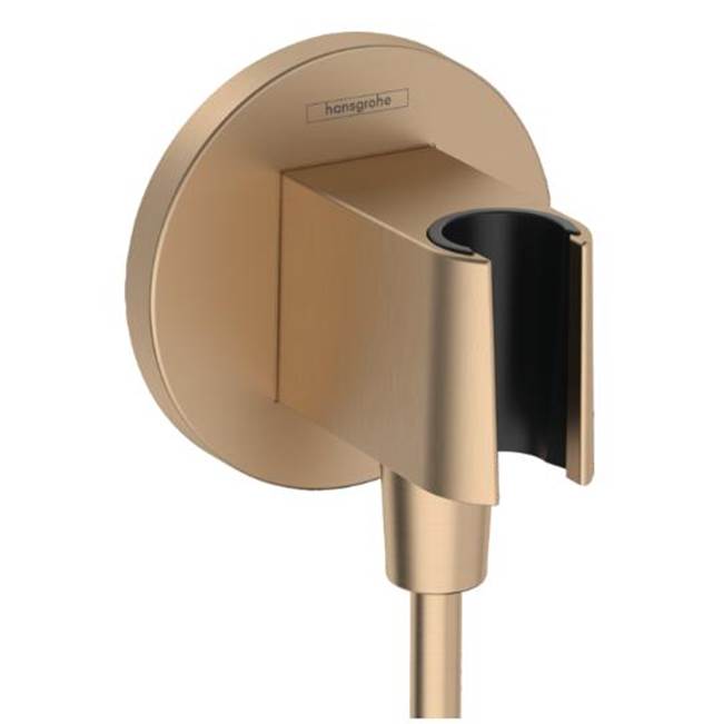 Hansgrohe - FixFit S Wall Outlet with Handshower Holder in Brushed Bronze - Brushed Bronze
