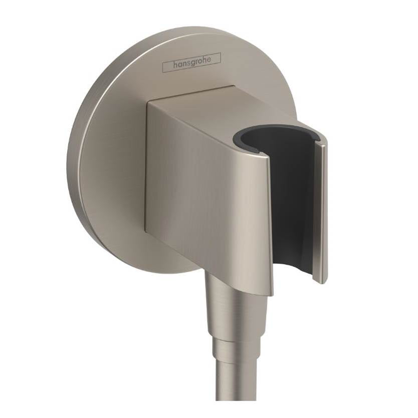 Hansgrohe - FixFit S Wall Outlet with Handshower Holder in Brushed Nickel - Brushed Nickel