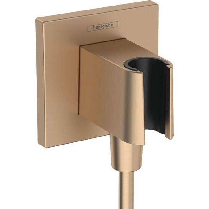 Hansgrohe - FixFit E Wall Outlet with Handshower Holder in Brushed Bronze - Brushed Bronze