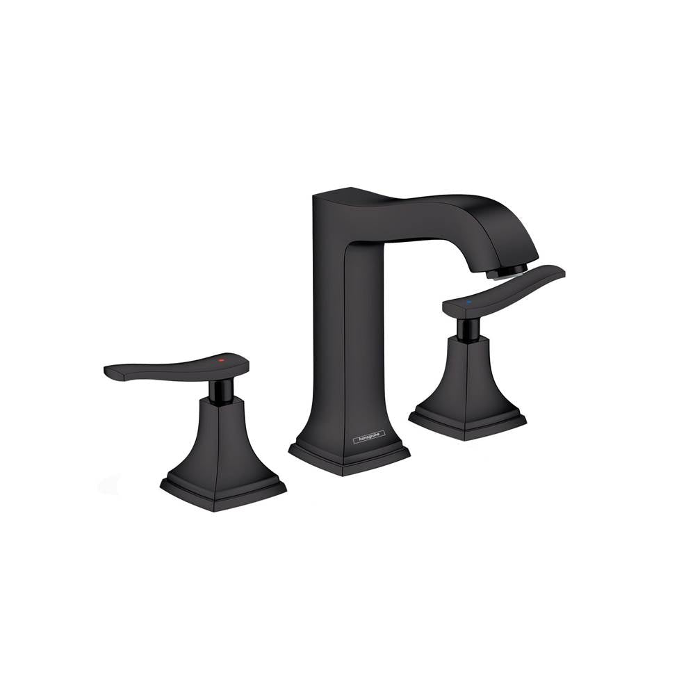 Hansgrohe - Metropol Classic Widespread Faucet 160 with Lever Handles and Pop-Up Drain, 1.2 GPM in Matte Black - Matte Black