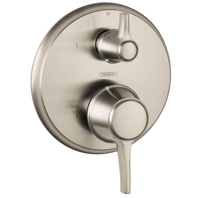 Hansgrohe - Ecostat Classic Pressure Balance Trim with Diverter, Round in Brushed Nickel - Brushed Nickel