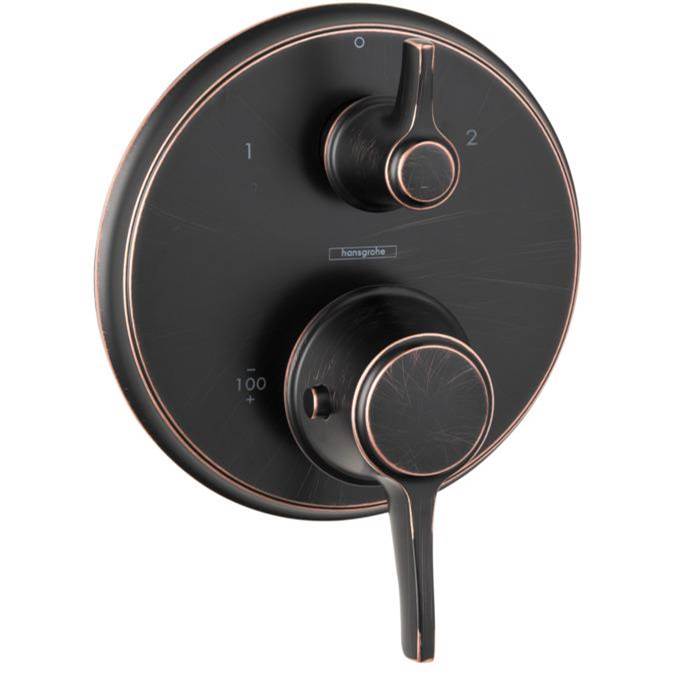 Hansgrohe - Ecostat Classic Thermostatic Trim with Volume Control and Diverter, Round in Rubbed Bronze - Rubbed Bronze