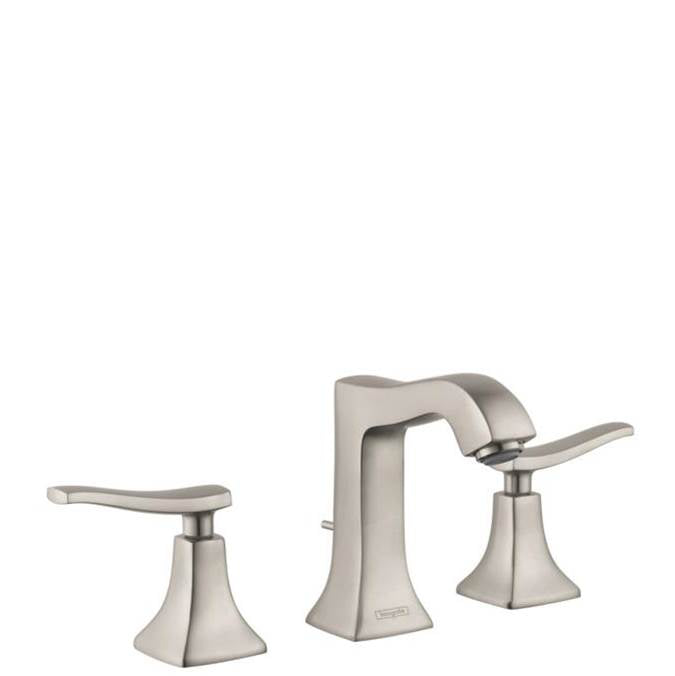 Hansgrohe - Metris C Widespread Faucet 100 with Pop-Up Drain, 1.2 GPM in Brushed Nickel - Brushed Nickel