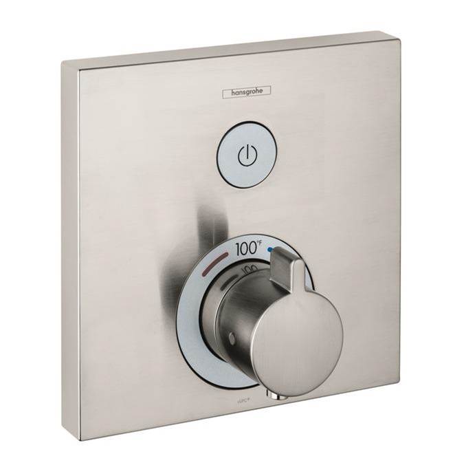Hansgrohe - ShowerSelect Thermostatic Trim for 1 Function, Square in Brushed Nickel - Brushed Nickel