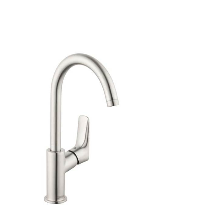 Hansgrohe - Logis Single-Hole Faucet 210 with Swivel Spout and Pop-Up Drain, 1.2 GPM in Brushed Nickel - Brushed Nickel