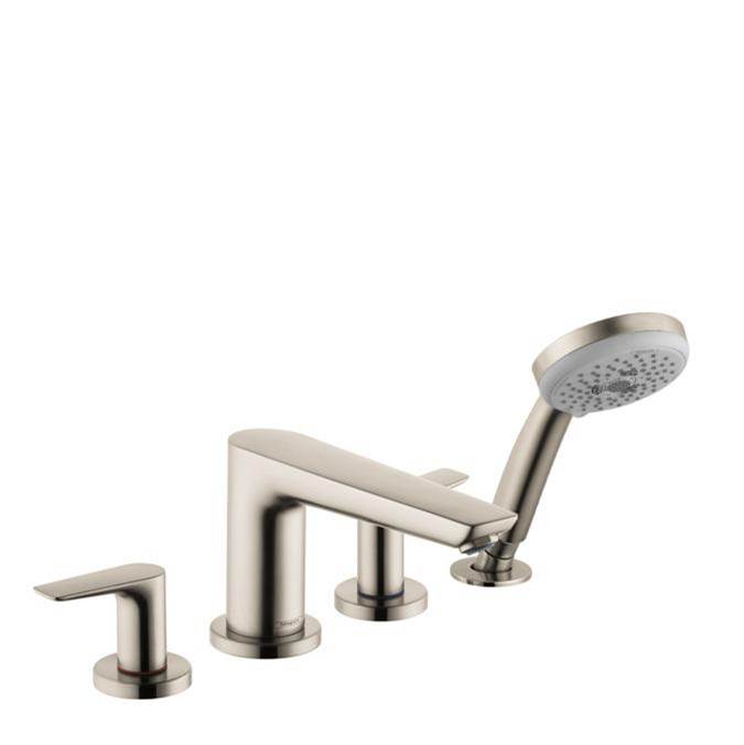 Hansgrohe - Talis E 4-Hole Roman Tub Set Trim with 1.8 GPM Handshower in Brushed Nickel - Brushed Nickel